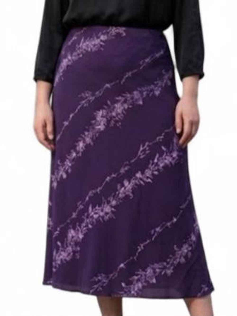 Venezia Jeans Purple Floral Midi Skirt size 18/20